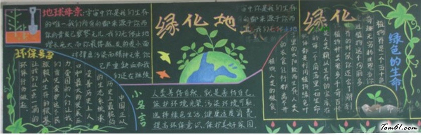 最新低碳环保黑板报版面设计图图片1