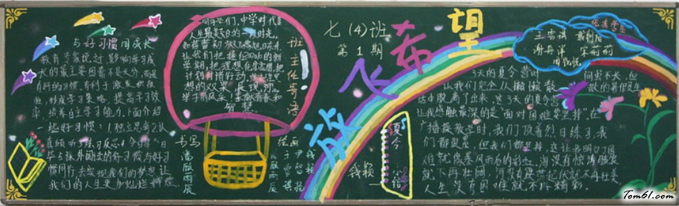 新学期开学高中励志黑板报版面设计图图片1