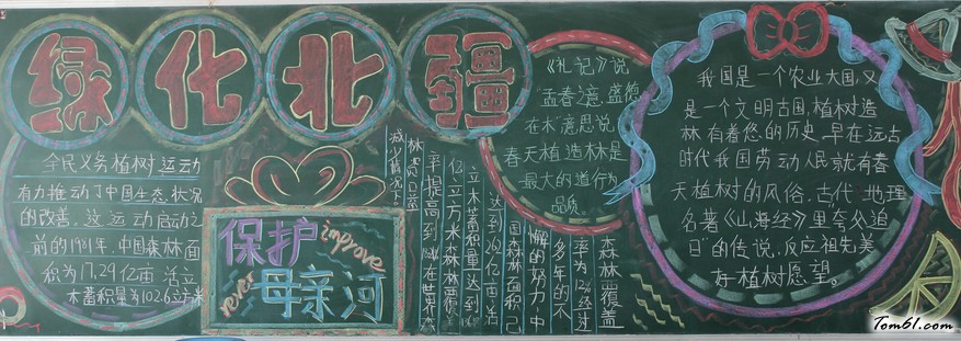 保护母亲河黑板报版面设计图4图片1