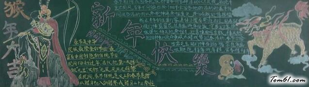 2016猴年黑板报版面设计图图片1