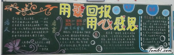用心感恩黑板报版面设计图图片1