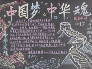 中国梦中华魂黑板报版面设计图