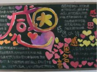 最新感恩节黑板报版面设计图
