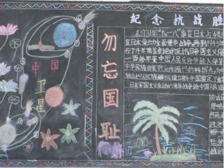 2016年抗日战争胜利71周年黑板报版面设计