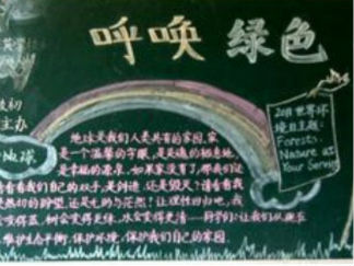 2016年环保学生黑板报版面设计图5