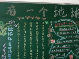 2016年低碳环保黑板报版面设计图5