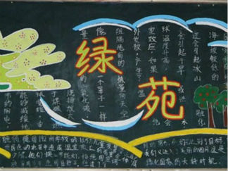 2016年环保学生黑板报版面设计图3