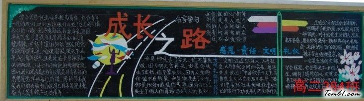 感恩&#8226;责任&#8226;文明礼仪主题黑板报版面设计图图片1