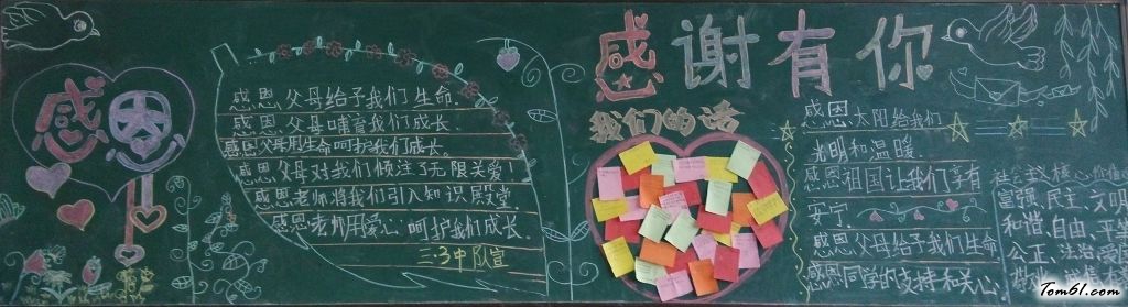 感恩节感恩有你黑板报版面设计图图片1