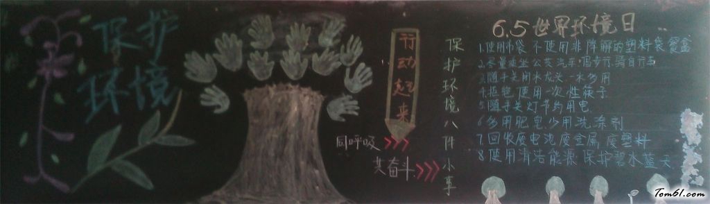 大学生环境日黑板报版面设计图图片1