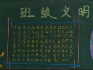 高中文明黑板报版面设计图20