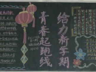 给力新学期黑板报版面设计图