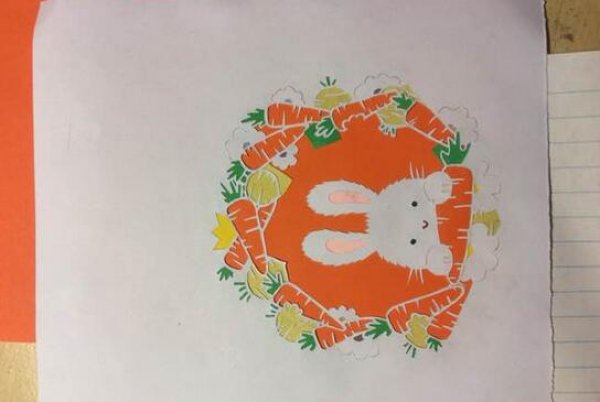小兔子剪纸图案与图解教程
