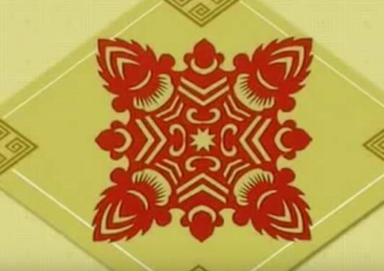 团花的剪纸图案与图解教程