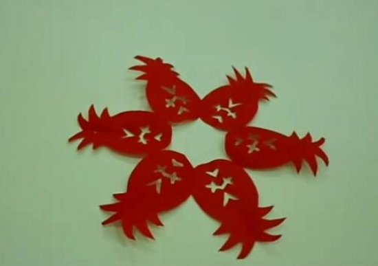 菠萝的剪纸图案与图解教程