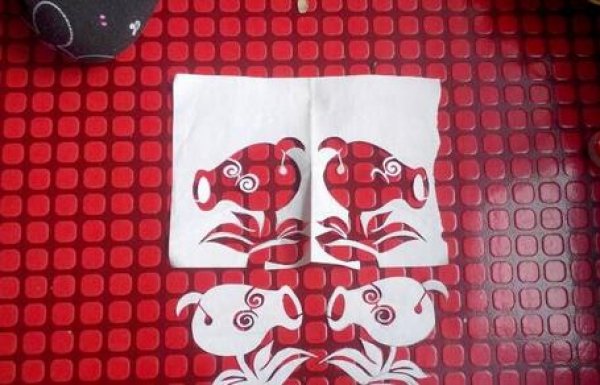 可爱的豌豆射手剪纸 卡通图案剪纸的步骤方法图片5