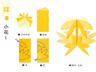 小花立体的剪纸图案与图解教程