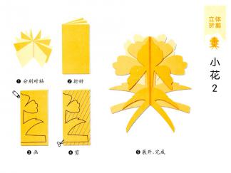 小花立体的剪纸图案与图解教程2
