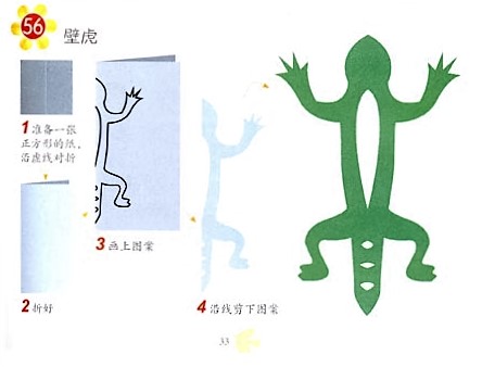 儿童剪纸大全之壁虎图片1