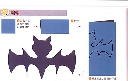 儿童剪纸大全之蝙蝠图片1