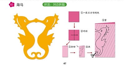 儿童剪纸大全之海马图片1