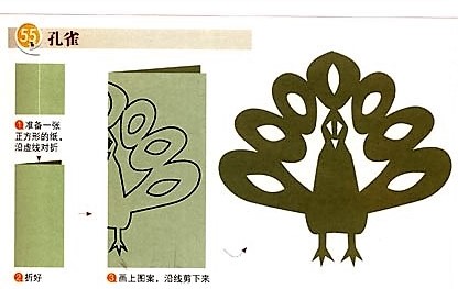 儿童剪纸大全之孔雀（二）图片1