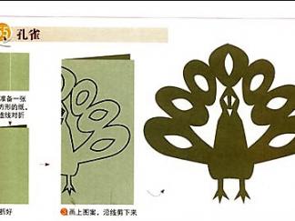 孔雀的剪纸图案与图解教程2