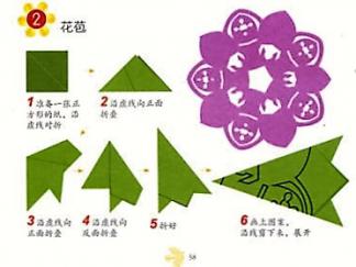 花苞（六角折法）的剪纸图案与图解教程