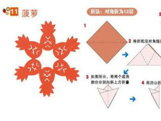菠萝的剪纸图案与图解教程3