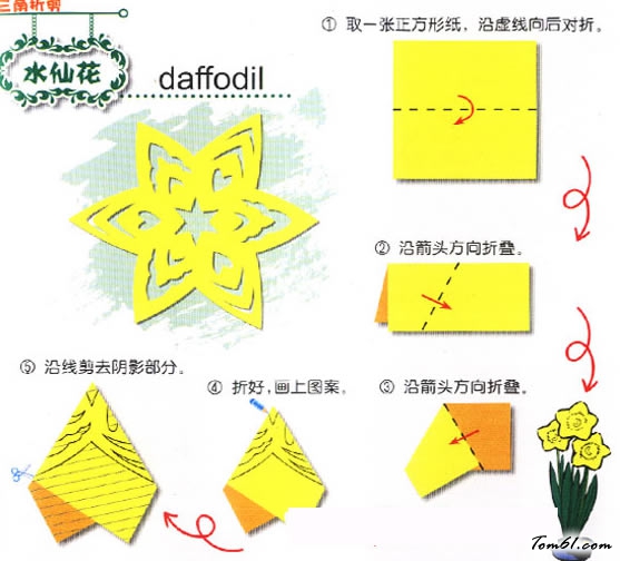 剪纸之水仙花图片1