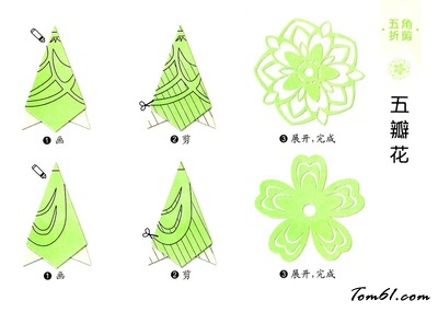 剪纸之五瓣花图片1