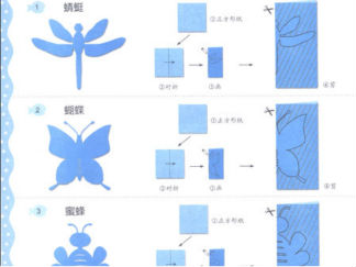 蜻蜓的剪纸图案与图解教程