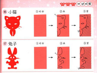 兔子的剪纸图案与图解教程2