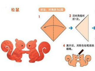 松鼠的剪纸图案与图解教程