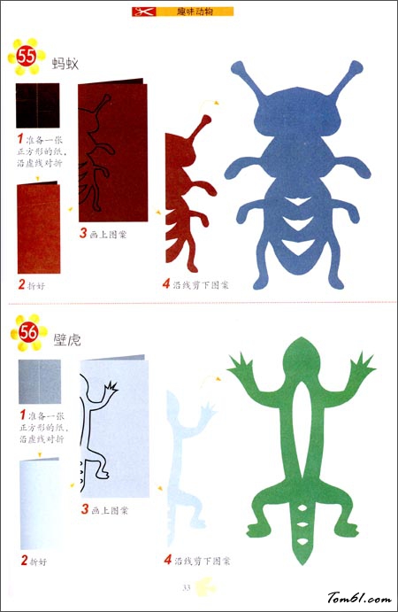 剪纸之蚂蚁,壁虎图片1