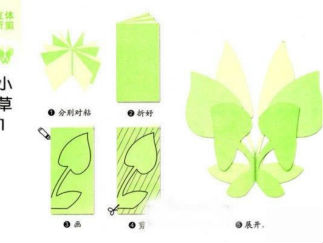 小草的剪纸图案与图解教程3