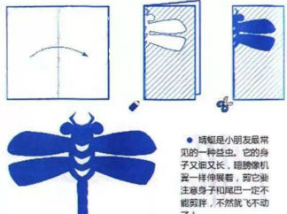 蜻蜓的剪纸图案与图解教程2