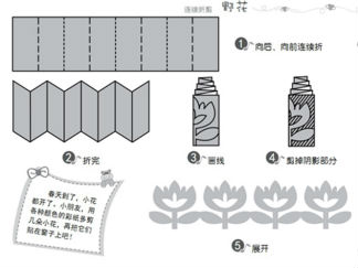 野花的剪纸图案与图解教程