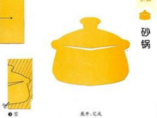 砂锅的剪纸图案与图解教程