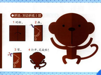 猴子的剪纸图案与图解教程