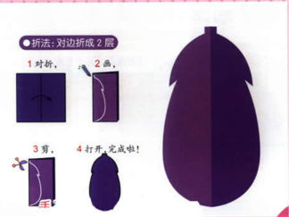 茄子的剪纸图案与图解教程