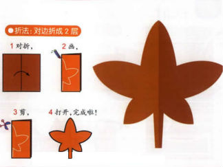 红叶的剪纸图案与图解教程