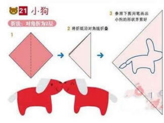小狗的剪纸图案与图解教程2