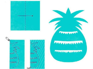 菠萝的剪纸图案与图解教程2