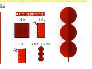 糖葫芦的剪纸图案与图解教程
