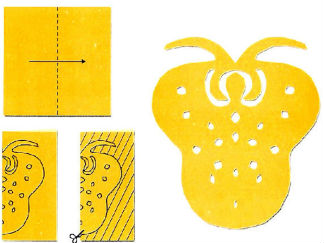 草莓的剪纸图案与图解教程2