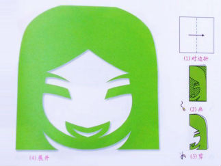 女孩的剪纸图案与图解教程2