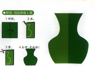 花瓶剪纸图案与图解教程