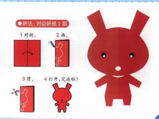 兔子的剪纸图案与图解教程5