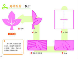 枫叶的剪纸图案与图解教程